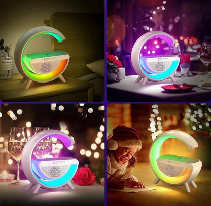 3 in 1 Multifunction G-Shape LED Bluetooth Speaker with Wireless Fast Charging