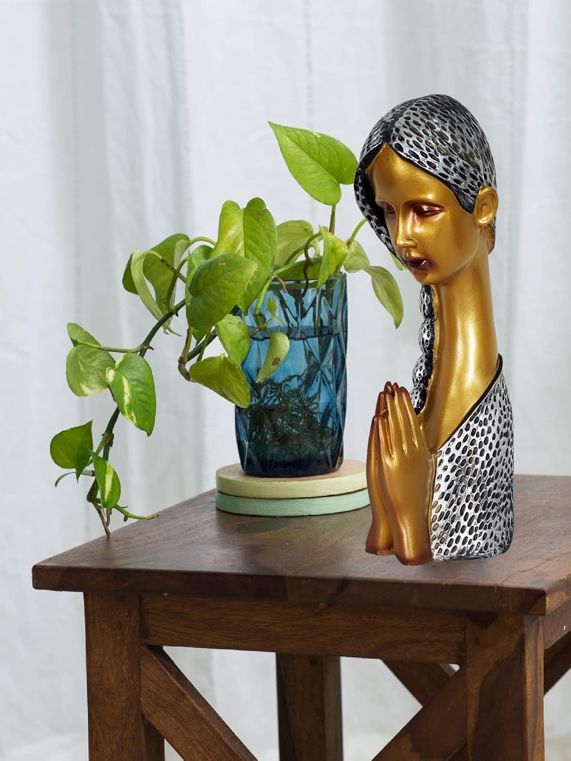 Lady Ring Face Statue for Home Décor Showpiece | Modern Art Lady Face Showpiece for Home Décor Item (Copper)