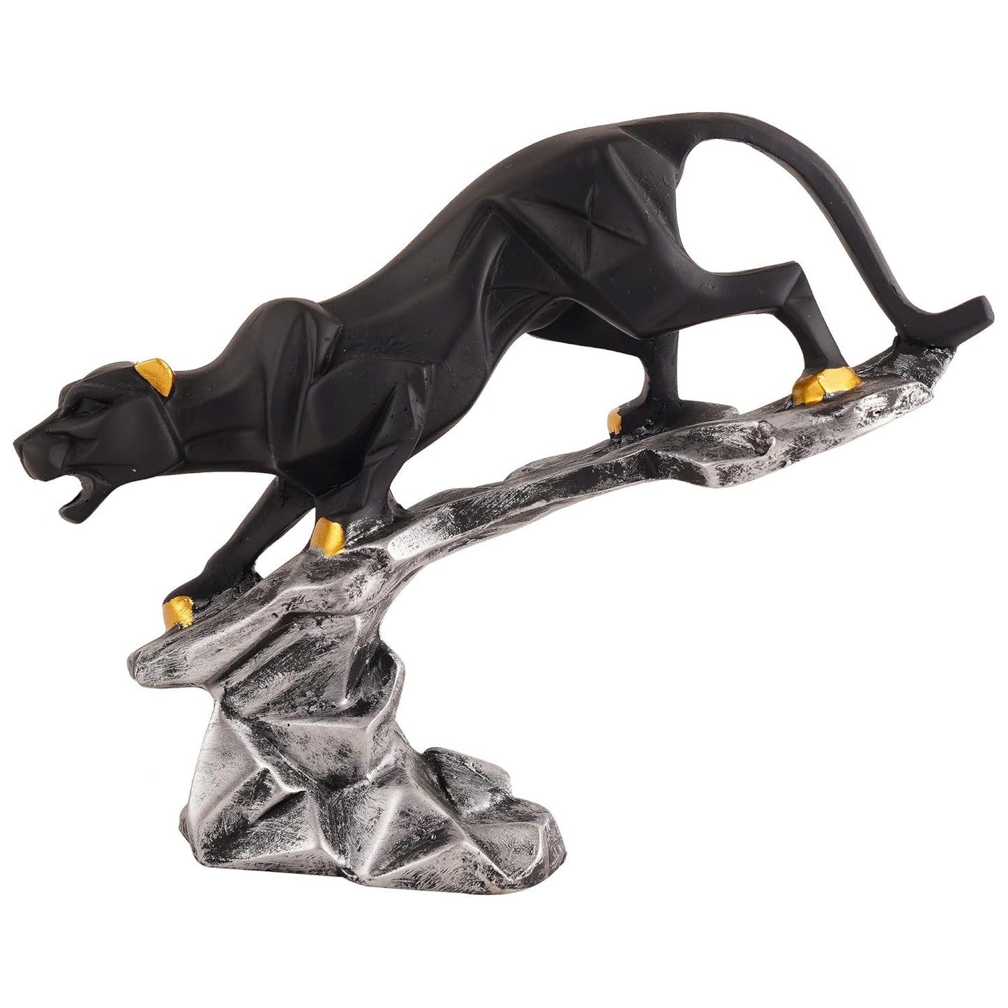 Resin Black Jaguar Showpiece for Home Decor/Black Panther Statue for Living Room Decor, Cheetah Showpiece Office Decor Item, Pack of 1 (Black)