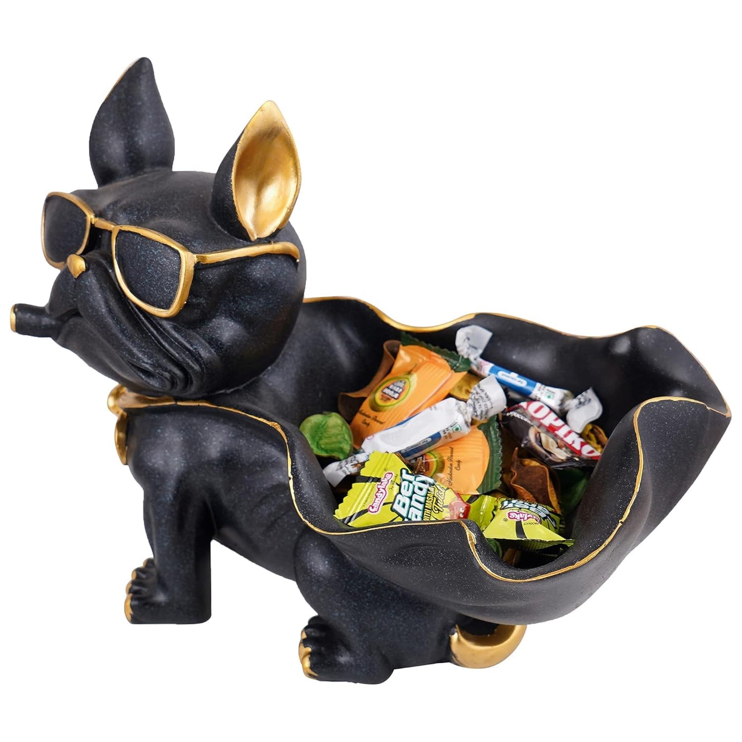 Dog Showpiece for Home Decor showpiece (7.5 inch)(Resin, Black)