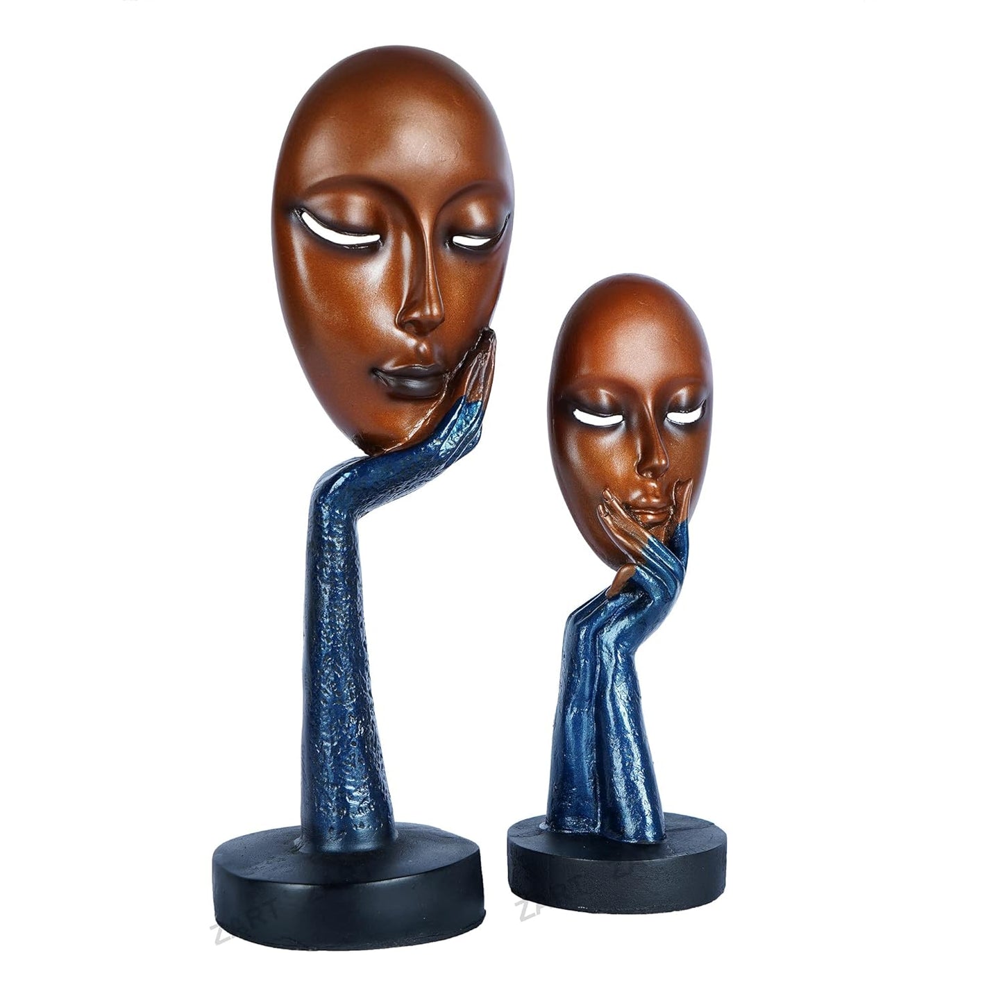 Lady Ring Face Statue for Home Décor Showpiece | Modern Art Lady Face Showpiece for Home Décor Item (Copper)