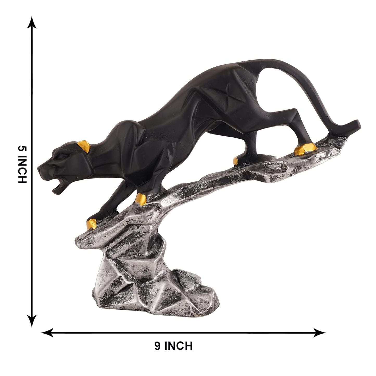 Resin Black Jaguar Showpiece for Home Decor/Black Panther Statue for Living Room Decor, Cheetah Showpiece Office Decor Item, Pack of 1 (Black)