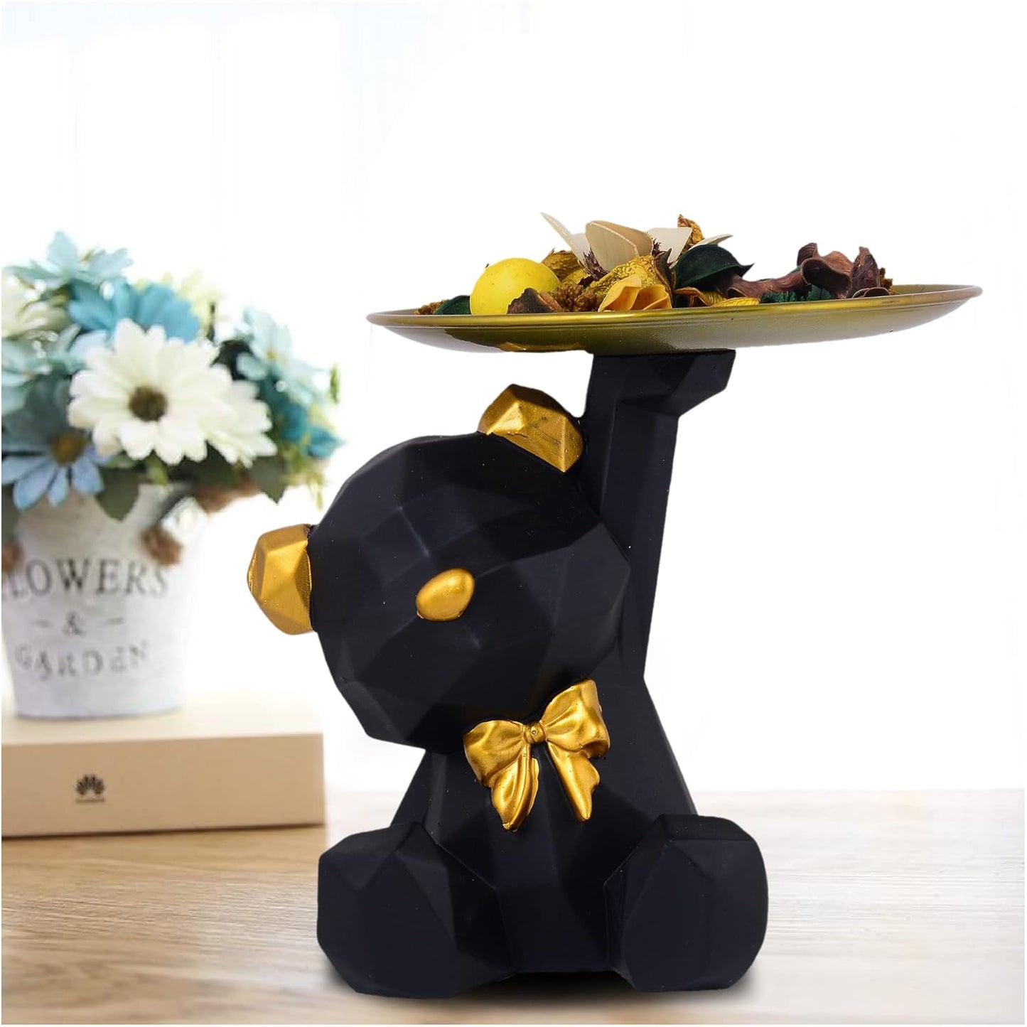 Dog Showpiece for Home Decor showpiece (7.5 inch)(Resin, Black)