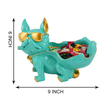 Dog Showpiece for Home Decor showpiece (7.5 inch)(Resin, Black)