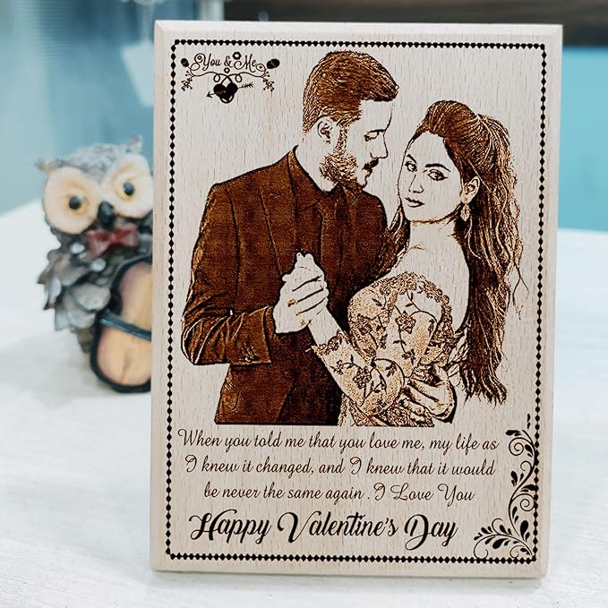 Wooden Personalized Valentine's Plaque Love Gifts For Couples