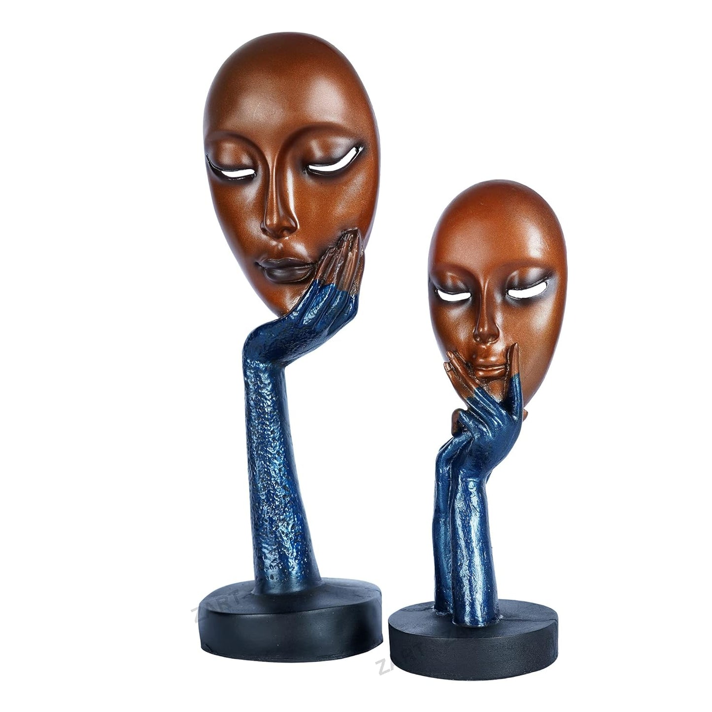 Lady Ring Face Statue for Home Décor Showpiece | Modern Art Lady Face Showpiece for Home Décor Item (Copper)