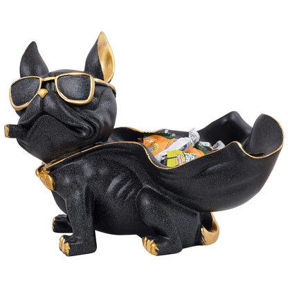 Dog Showpiece for Home Decor showpiece (7.5 inch)(Resin, Black)