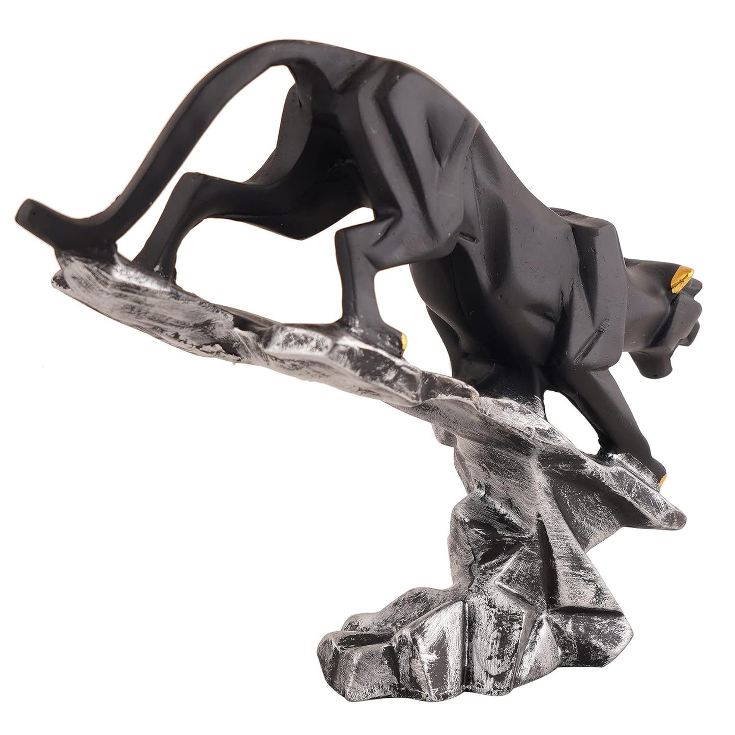 Resin Black Jaguar Showpiece for Home Decor/Black Panther Statue for Living Room Decor, Cheetah Showpiece Office Decor Item, Pack of 1 (Black)