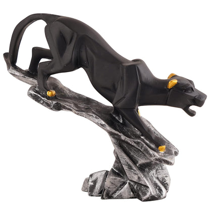 Resin Black Jaguar Showpiece for Home Decor/Black Panther Statue for Living Room Decor, Cheetah Showpiece Office Decor Item, Pack of 1 (Black)