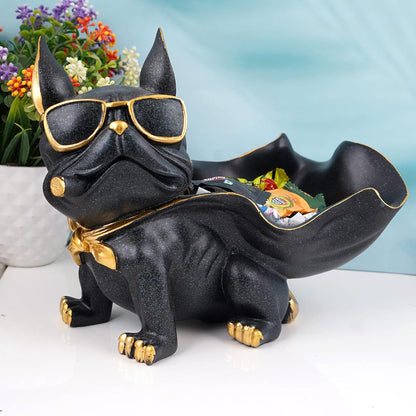 Dog Showpiece for Home Decor showpiece (7.5 inch)(Resin, Black)