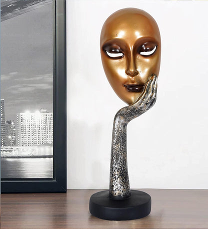 Lady Ring Face Statue for Home Décor Showpiece | Modern Art Lady Face Showpiece for Home Décor Item (Copper)