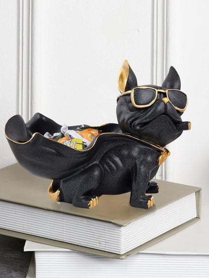 Dog Showpiece for Home Decor showpiece (7.5 inch)(Resin, Black)