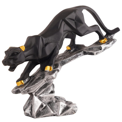 Resin Black Jaguar Showpiece for Home Decor/Black Panther Statue for Living Room Decor, Cheetah Showpiece Office Decor Item, Pack of 1 (Black)