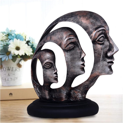 Lady Ring Face Statue for Home Décor Showpiece | Modern Art Lady Face Showpiece for Home Décor Item (Copper)