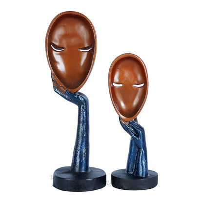 Lady Ring Face Statue for Home Décor Showpiece | Modern Art Lady Face Showpiece for Home Décor Item (Copper)