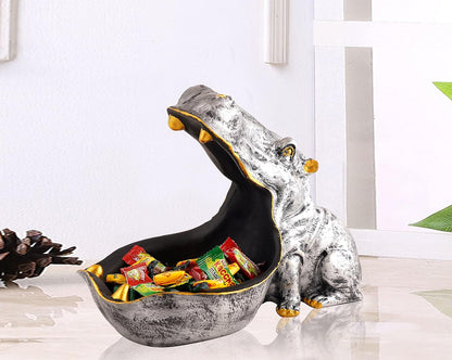 Dog Showpiece for Home Decor showpiece (7.5 inch)(Resin, Black)