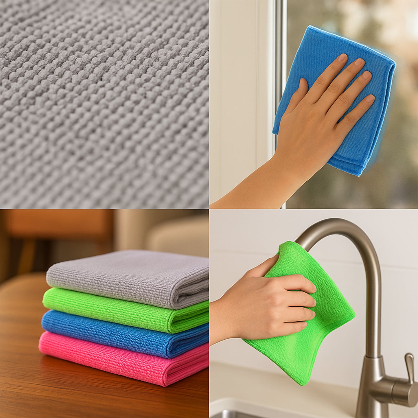 Multipurpose Microfiber Cleaning Cloth (30x30cm  4pc)