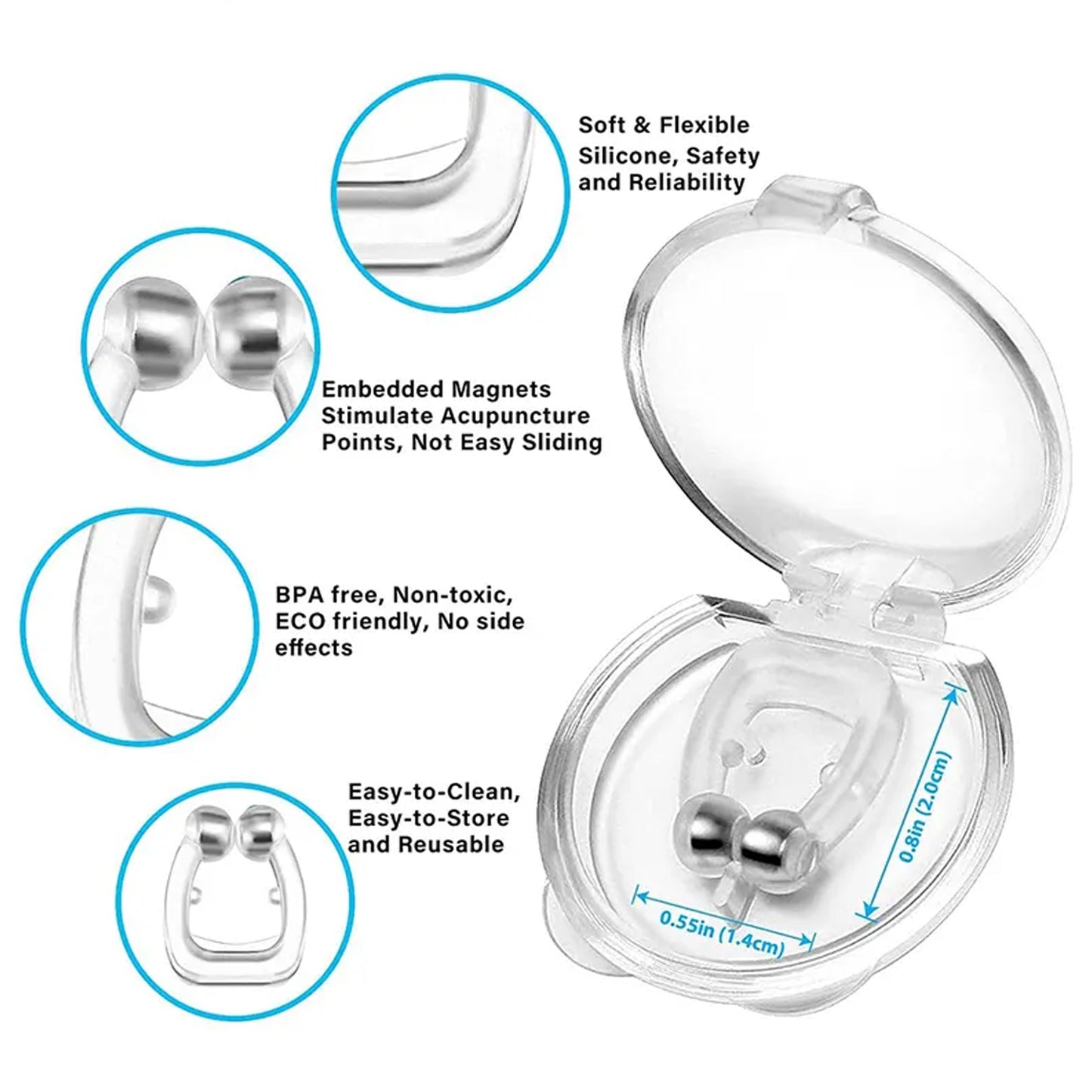 Anti Snore Nose Clip – Magnetic Silicone Snore Stopper (1 Pc)