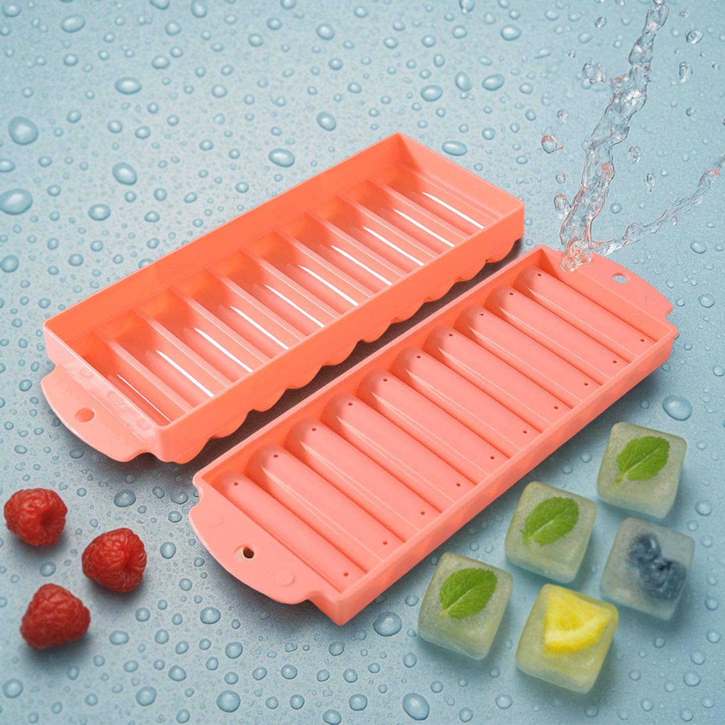Compact Plastic Ice Stick Tray (2 Pc)