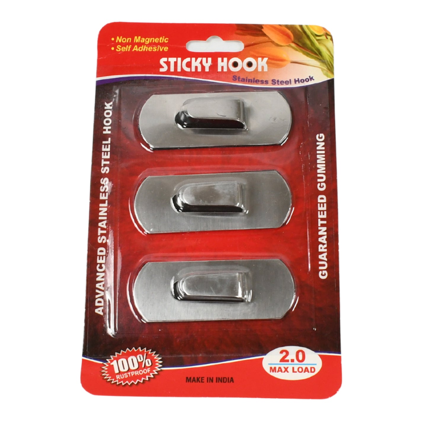 Self-Adhesive Wall Hooks – Heavy Duty, Waterproof Stainless Steel Hangers (1 Pc)