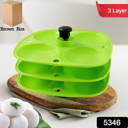 3-Layer Idli Stand – For Steaming & Serving Idlis (1 Pc)