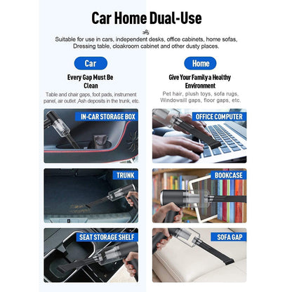 2-in-1 Car Vacuum Cleaner – High Power, USB Rechargeable & Portable (1 Pc)