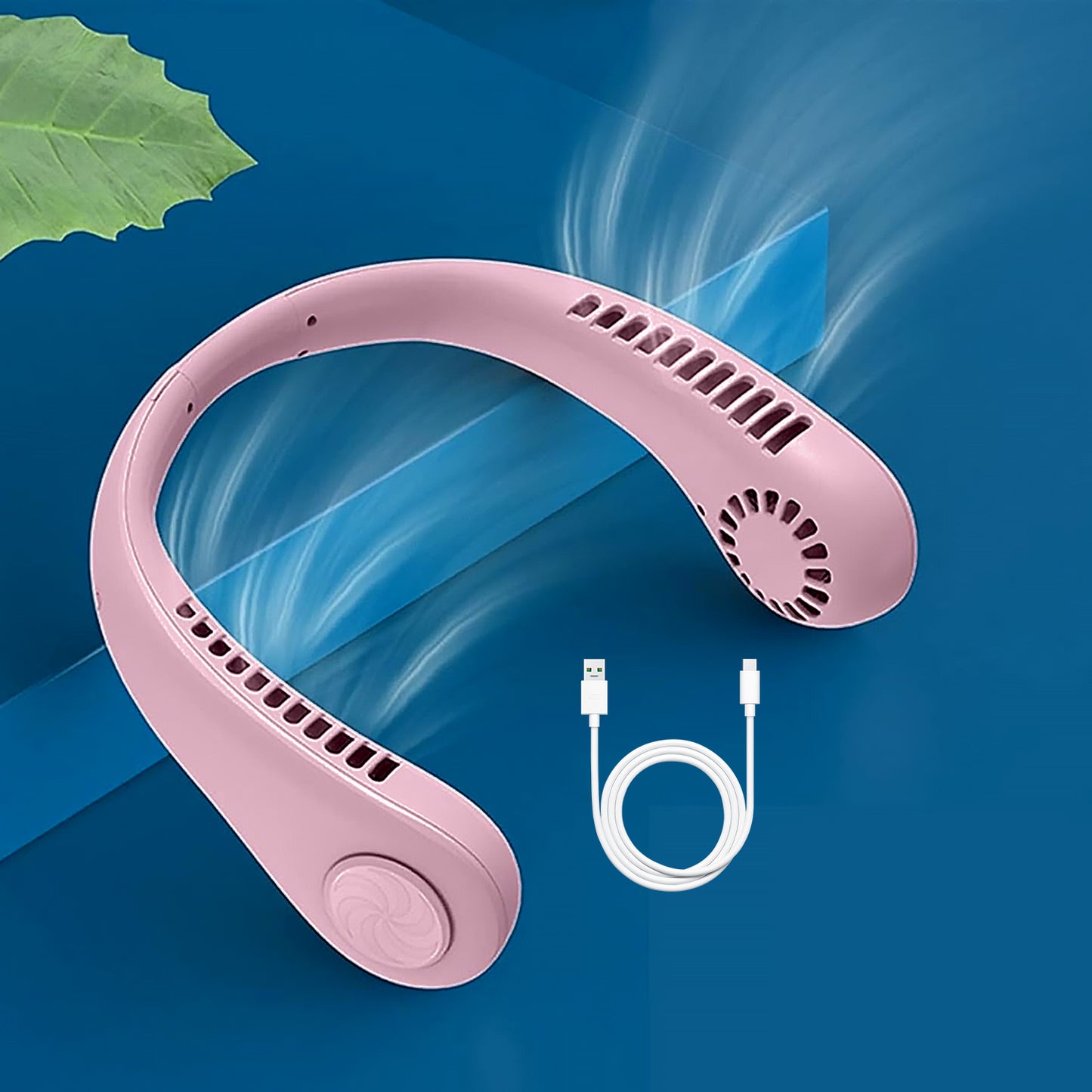 Portable Neck Fan – USB Rechargeable, Bladeless & Hands-Free (1 Pc)