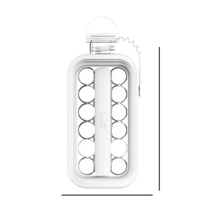 2-in-1 Foldable Ice Cube Tray – With Lid & Bottle, Makes 14 Ice Balls (1 Pc)