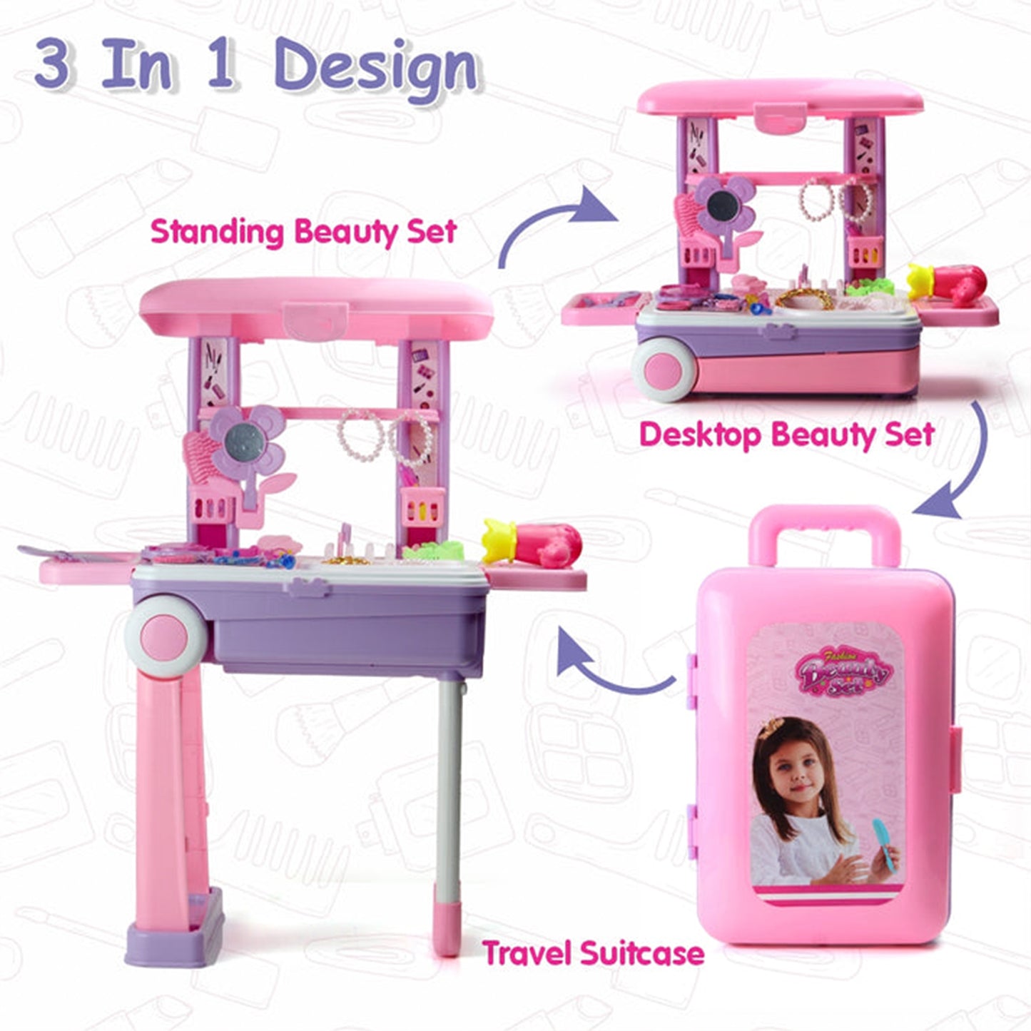 Beauty Trolley Set for Kids– (25 Pcs)