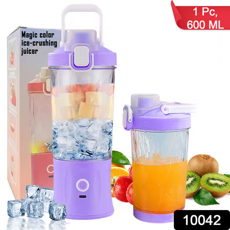 Electric Crusher Juicer With Multicolor Light 8 Blades (600 Ml  Multicolor)