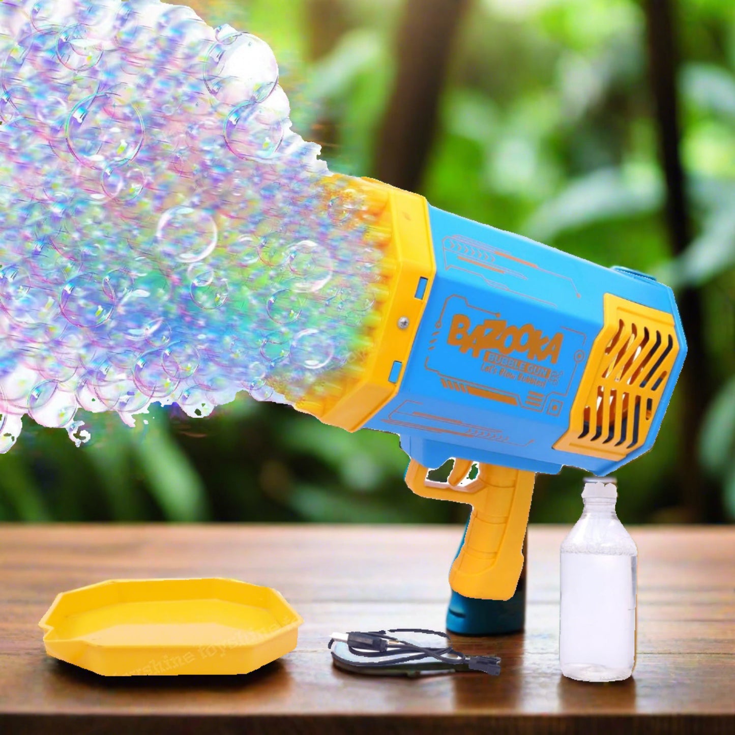 Rechargeable Bubble Gun – Powerful Bubble Blower (69 Holes)