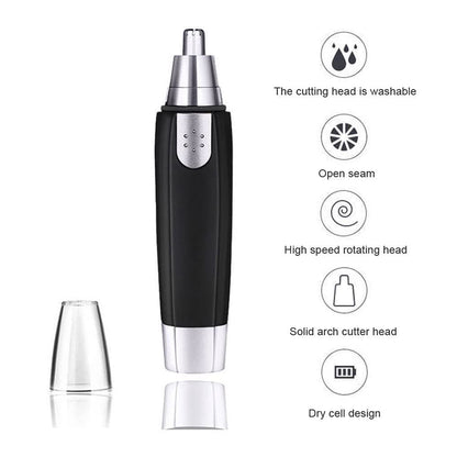 Ear and Nose Hair Trimmer – Battery Operated, Heavy-Duty Steel (1 Pc)