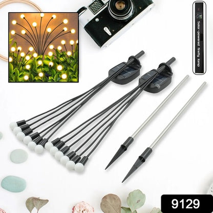 Solar Garden Lights Solar  (2 PCS Set 12 LED) (Warm Light)