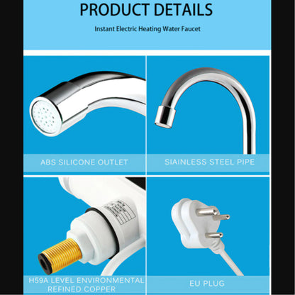 Stainless Steel Led Digital Display Instant Heating Electric Water Heater Faucet Tap