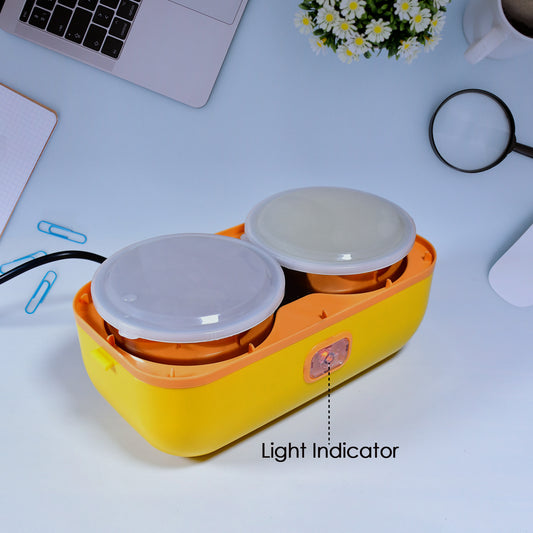 2-Layer Electric Lunch Box – Portable with 4 Stainless Steel Containers (1 Pc)