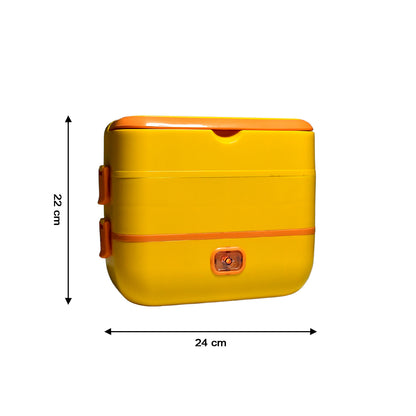 2-Layer Electric Lunch Box – Portable with 4 Stainless Steel Containers (1 Pc)