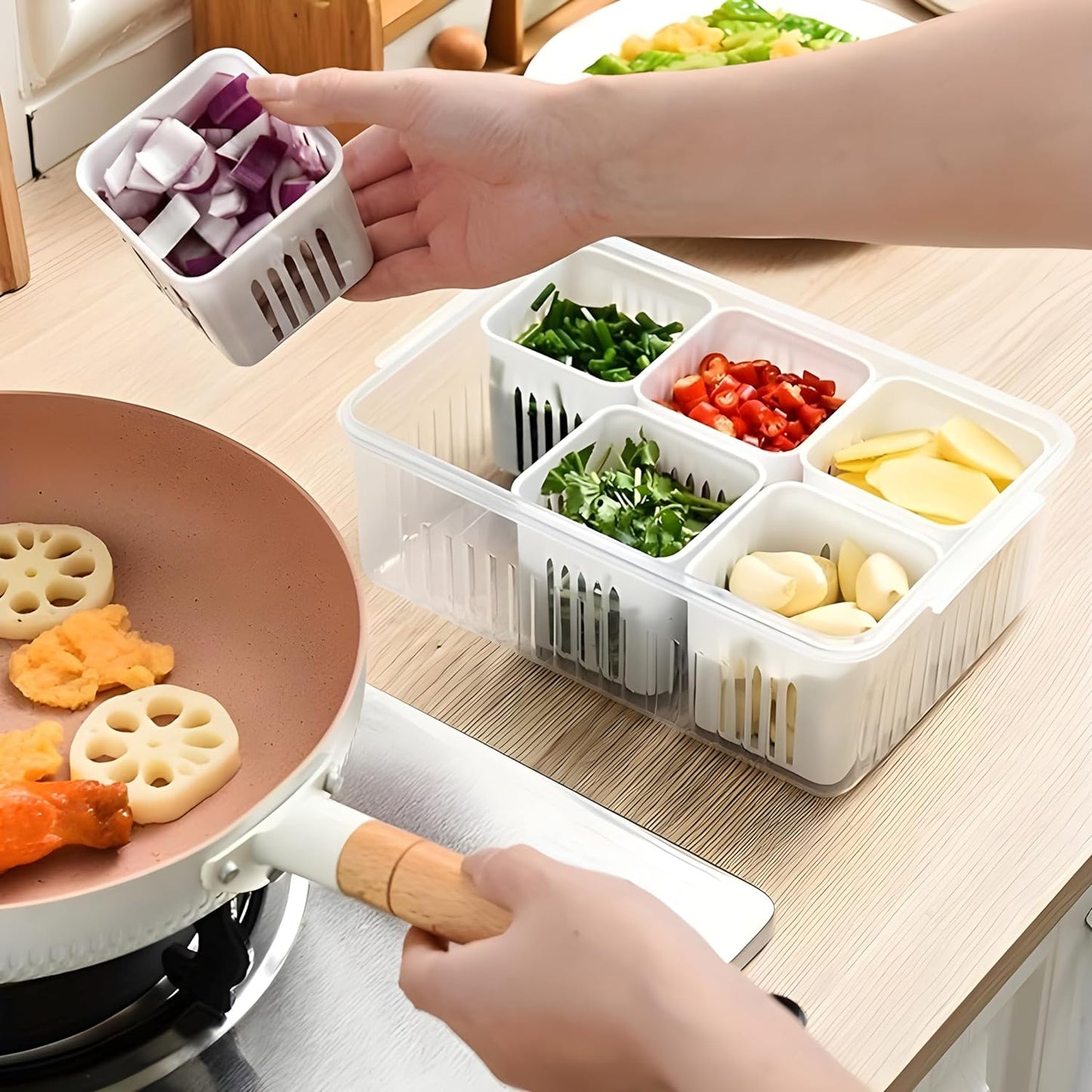 Fridge Storage Box – Vegetable Crisper & Freezer Organizer (1 Pc)