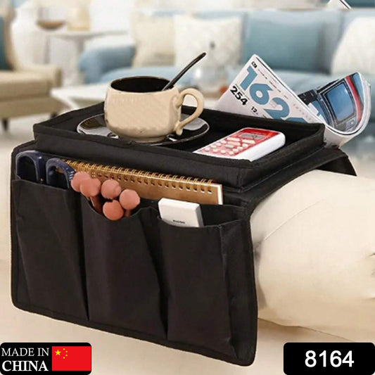 Sofa Arm Rest Hanging Storage Bag Storage Bag For Sofa Ideal For Sorting Magazines Ipad Books (Black)