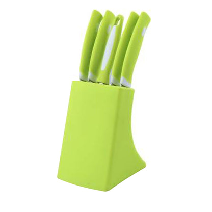 Stainless Steel Knife  Peeler Set With Stand - 6 Pcs