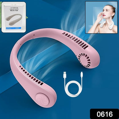 Portable Neck Fan – USB Rechargeable, Bladeless & Hands-Free (1 Pc)