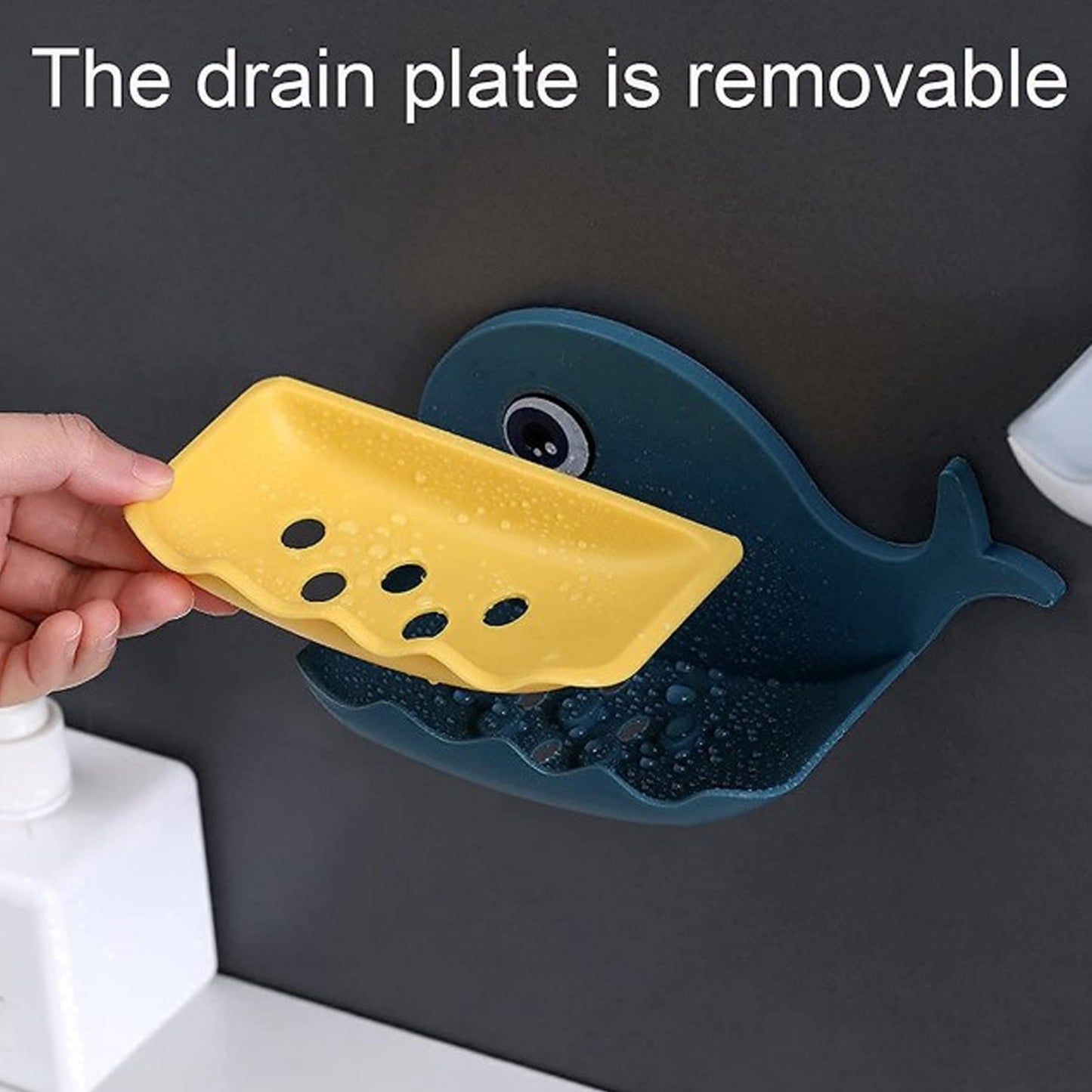 Fish Shape Soap Holder – Double Layer, Adhesive & Wall Mounted (1 Pc)