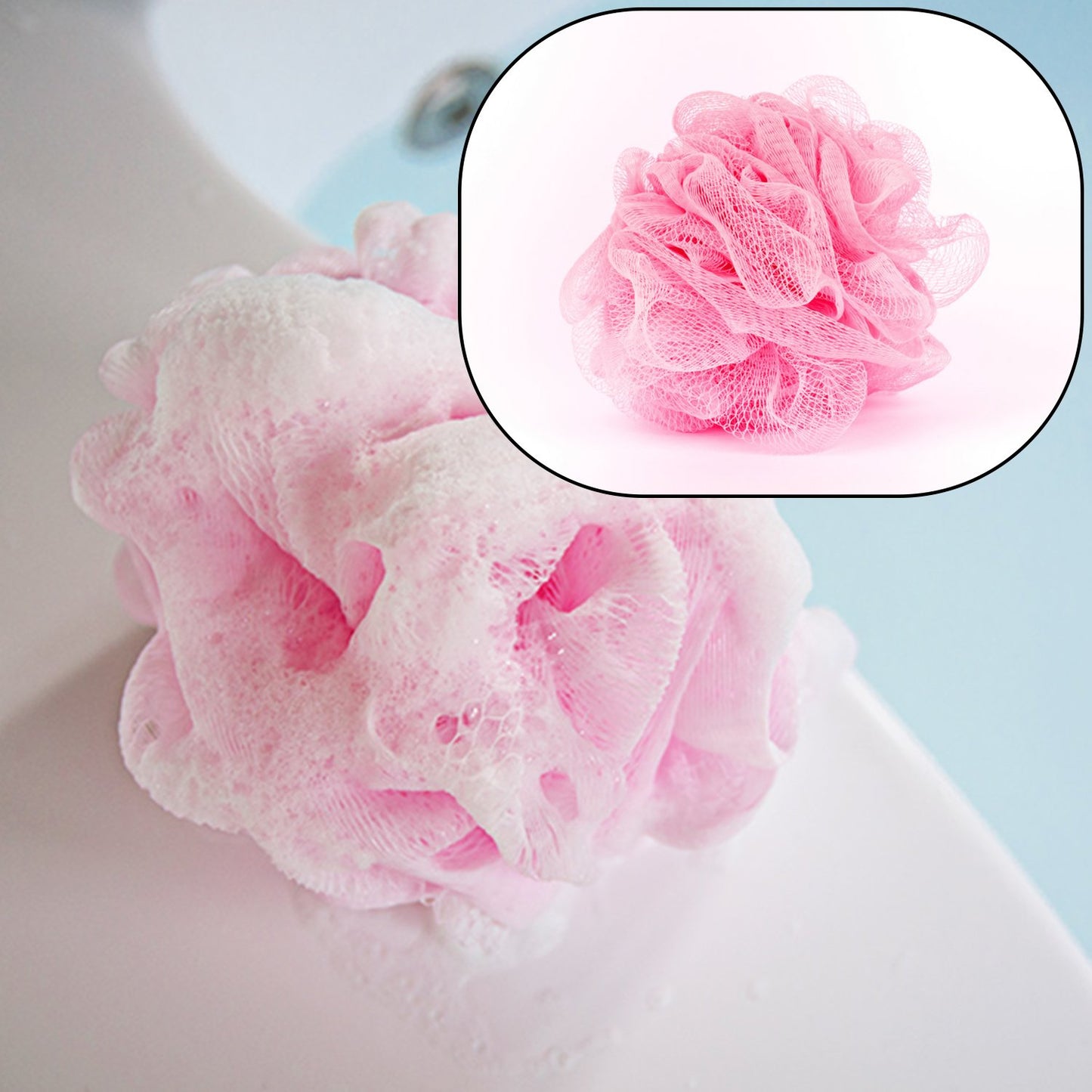 Bath Shower Loofah Sponge Pouf Body Scrubber (Pack Of 6pcs)