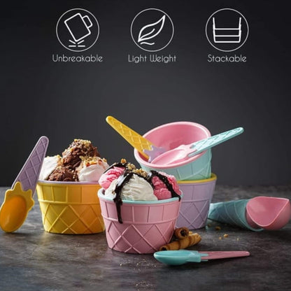 Ice Cream Bowl Spoon Set