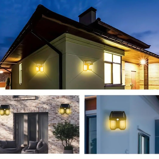 Outdoor Solar Wall Lamp – Waterproof, Motion Sensor, Double Light (1 Pc)