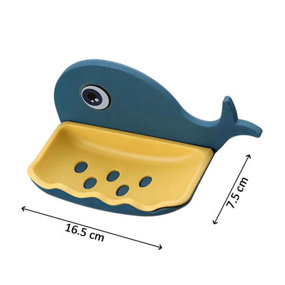 Fish Shape Soap Holder – Double Layer, Adhesive & Wall Mounted (1 Pc)