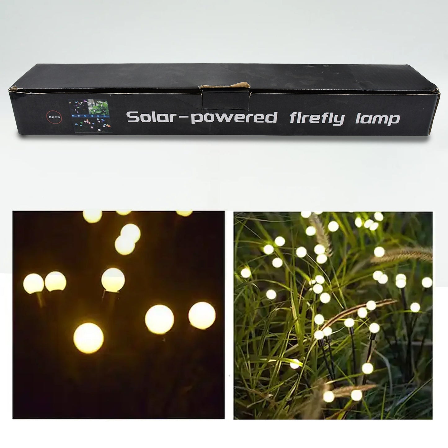 Solar Garden Lights Solar  (2 PCS Set 12 LED) (Warm Light)