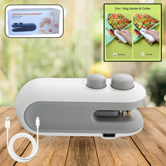 Portable 2-in-1 Mini Bag Sealer & Cutter – Type-C USB