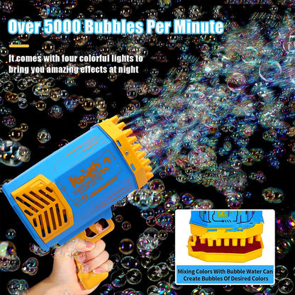 Rechargeable Bubble Gun – Powerful Bubble Blower (69 Holes)