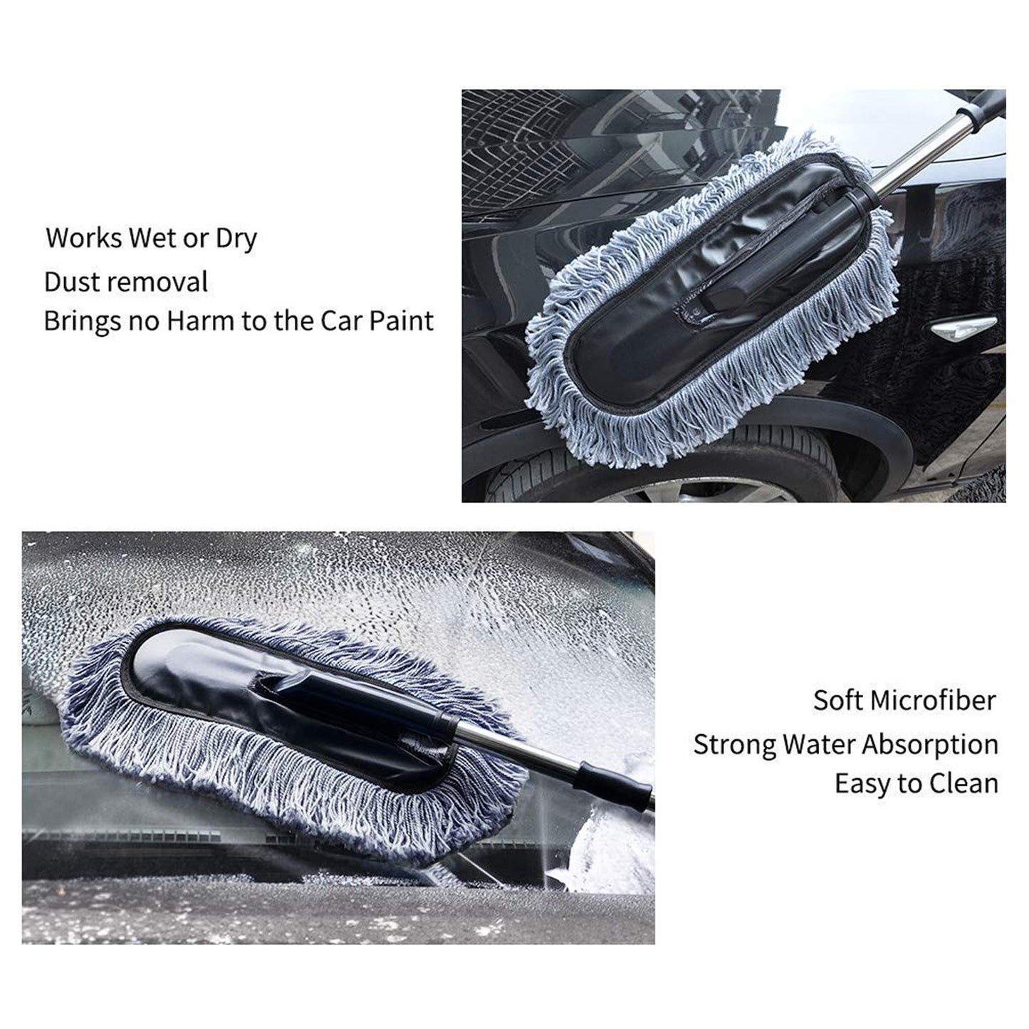 Car Duster with Long Handle – Retractable Microfiber Cleaning Brush (1 Pc)