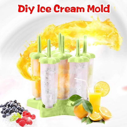 Plastic Ice Cream Molds With Lid (1 Set  6 Pc)